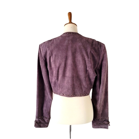 Double D Ranch Vintage Purple Suede Studded Cropped Bolero Corset Jacket - Picture 7 of 10